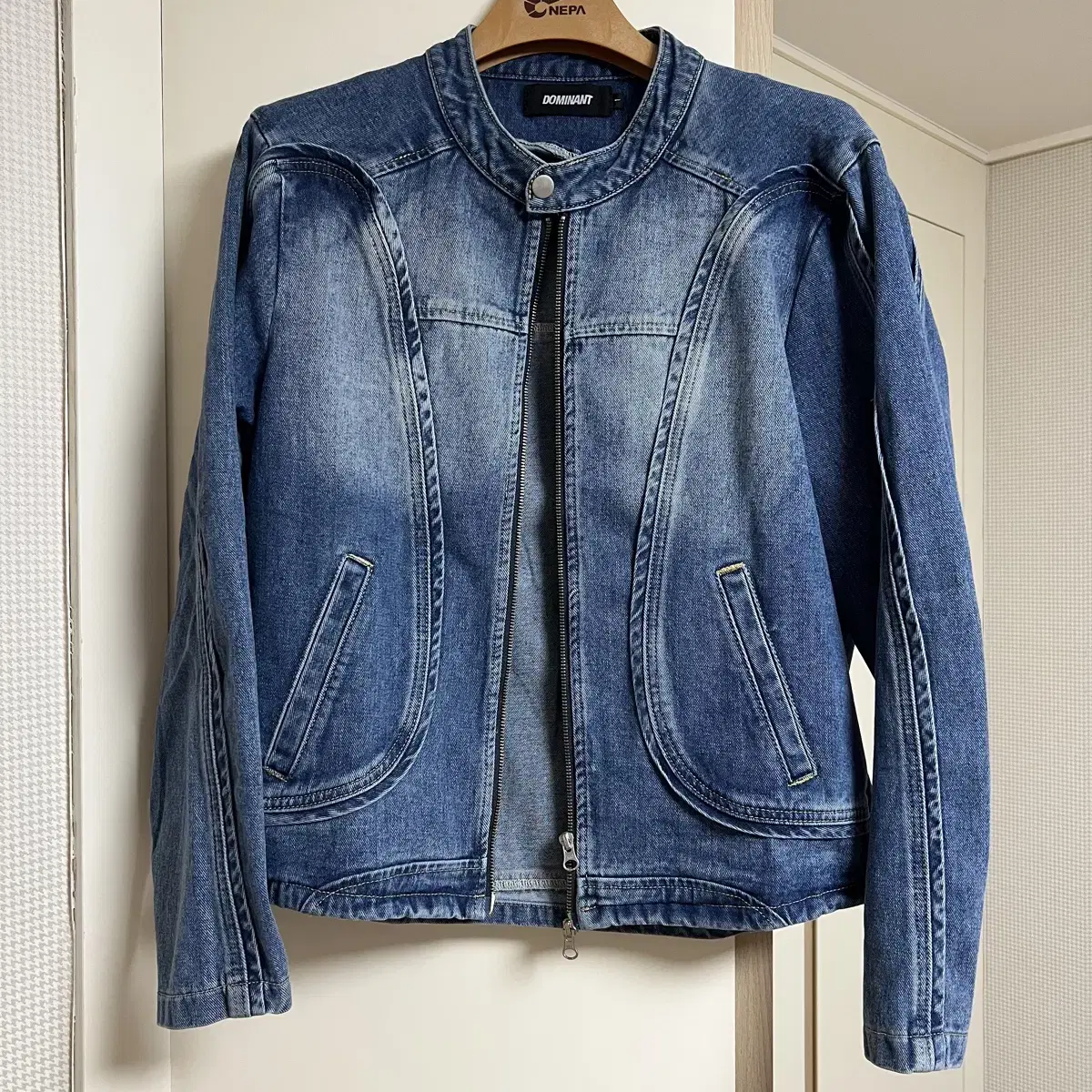 [1 size] 도미넌트 Piping Racer Denim Jacket